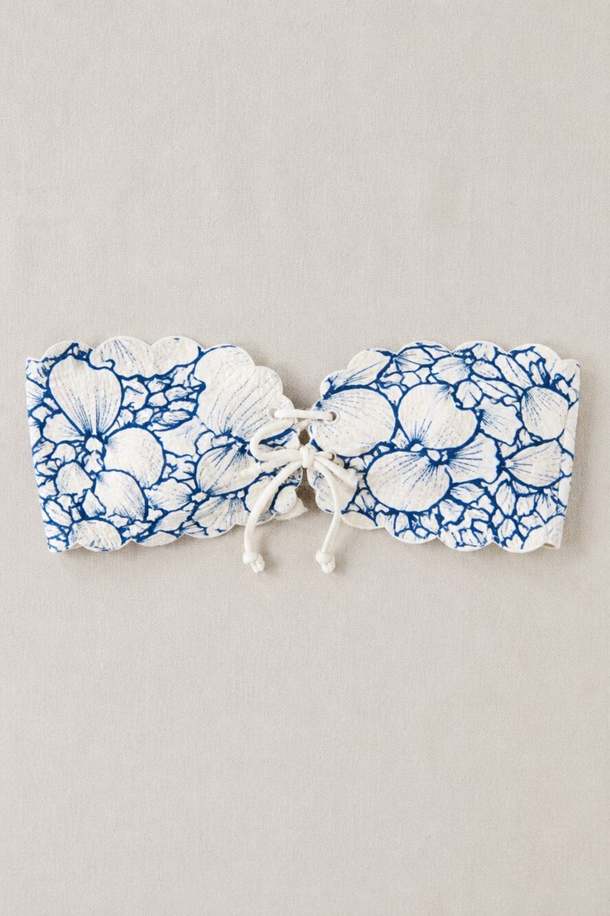 MARYSIA Antibes Scalloped Tie Bandeau Bikini Top NWT – Size Small
